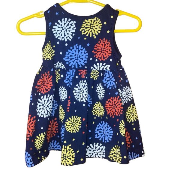 Hanna Andersson printed navy sleeveless dress size 12-18 months #752 - Picture 2 of 5